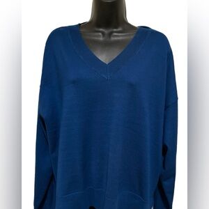 DKNY Deep Blue V-Neck Sweater